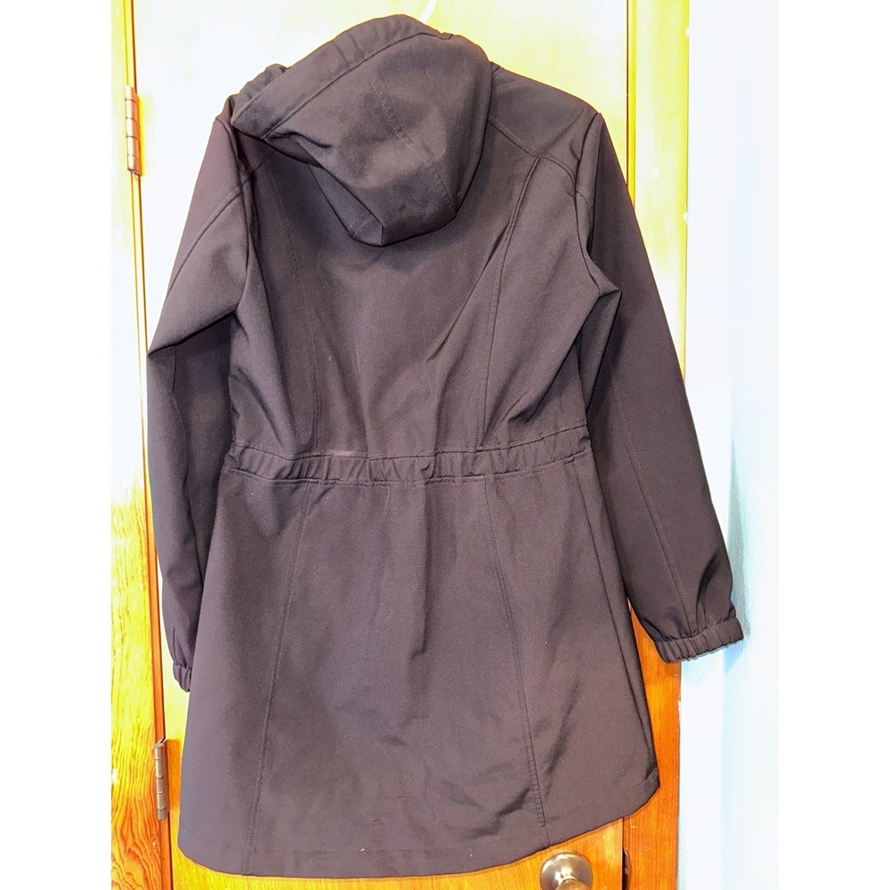 LRL Ralph Lauren Womens Long Black Softshell Hooded Coat Small - Picture 3 of 12